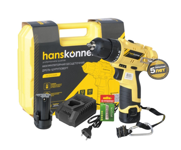 Аккумуляторный шуруповерт Hanskonner HCD1230R